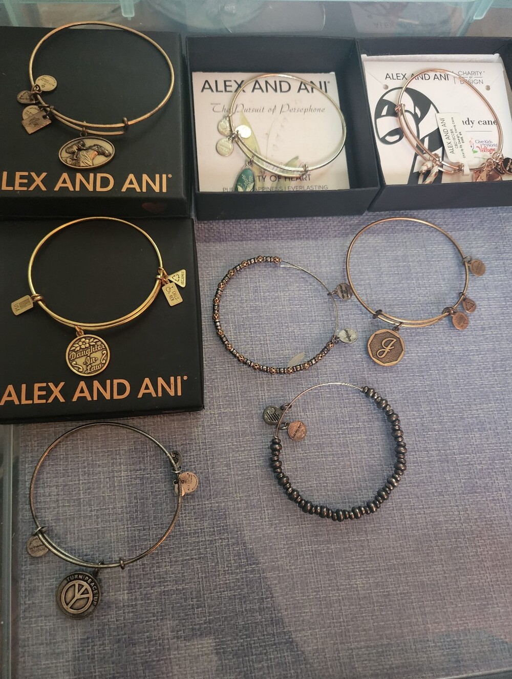 Alex and Ani + Wind & Fire Expandable Bangle Bracelet Bundle - Set of 8